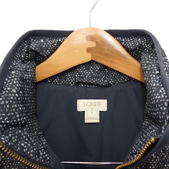 J.Crew Factory Women’s Navy Speckled Quilted Down Vest S Preppy Classic Layering - Picture 5 of 7